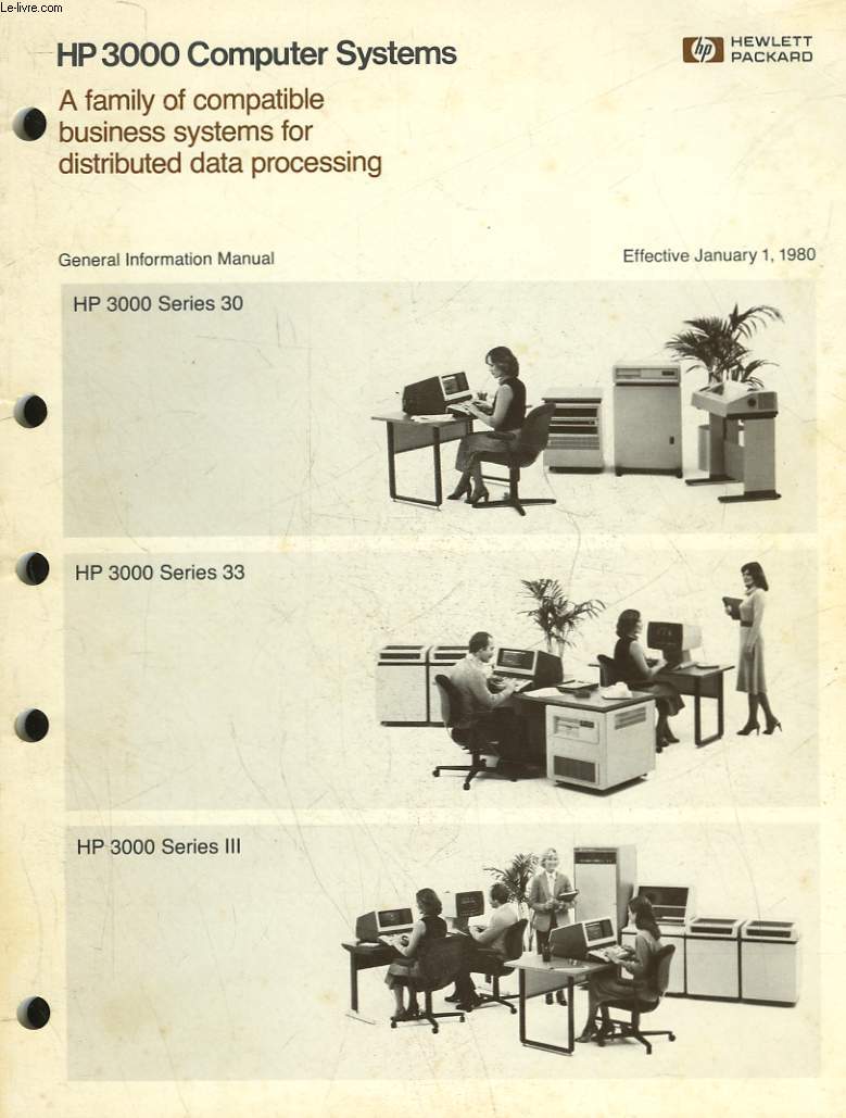 HP 3000 COMPUTER SYSTEMS - SERIES 30 - 33 - III