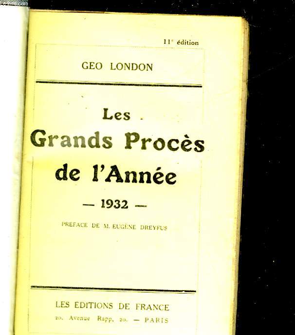 LES GRANDS PROCES DE L'ANNEE 1932