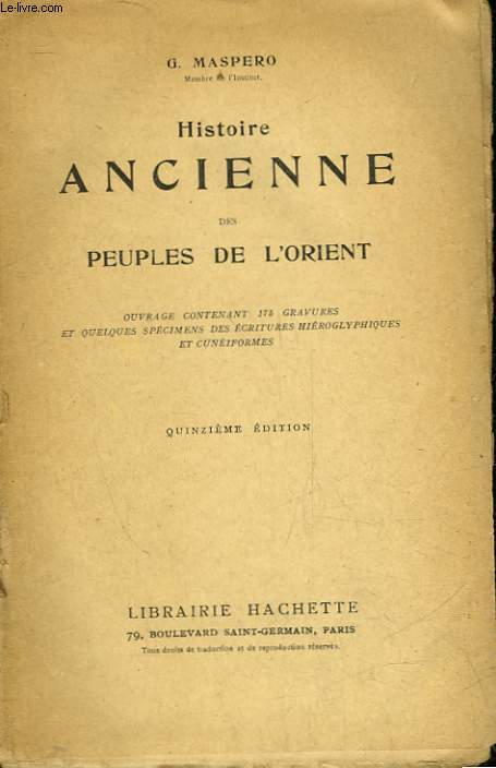 HISTOIRE ANCIENNE DES PEUPLES DE L'ORIENT