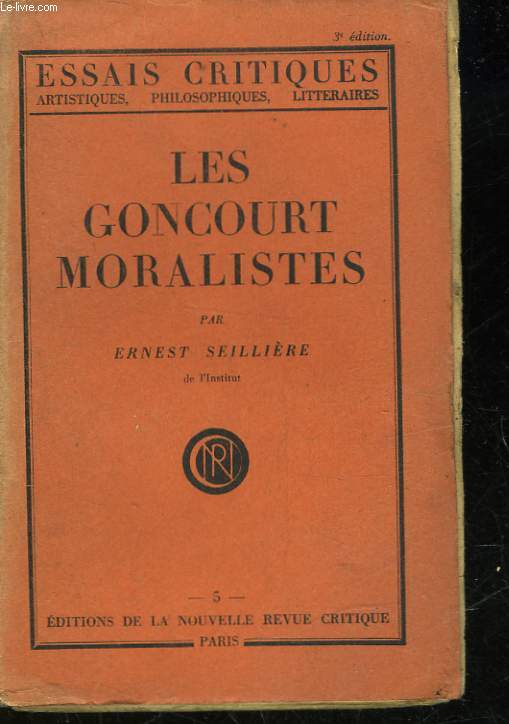 LES GONCOURT MORALISTES