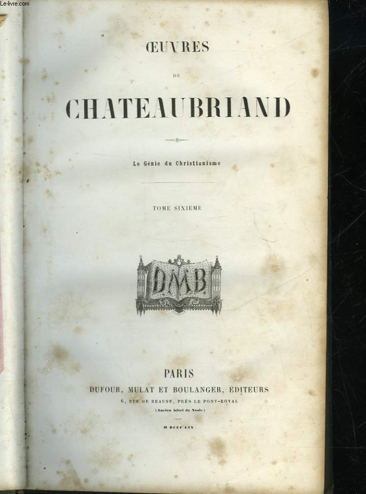 OEUVRES DE CHATEAUBRIAND - TOME 6