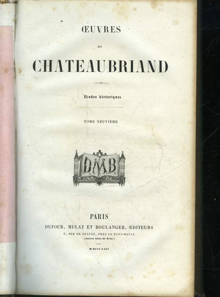 OEUVRES DE CHATEAUBRIAND - TOME 9