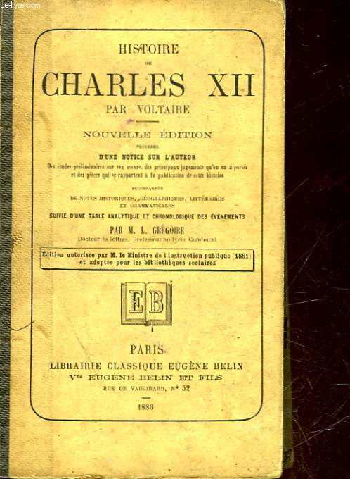 HISTOIRE DE CHARLES 12 - ROI DE SUEDE