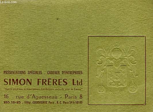 SIMON FRERES - PRESENTATION SPECIALES - CADEAUX D'ENTRPRISES