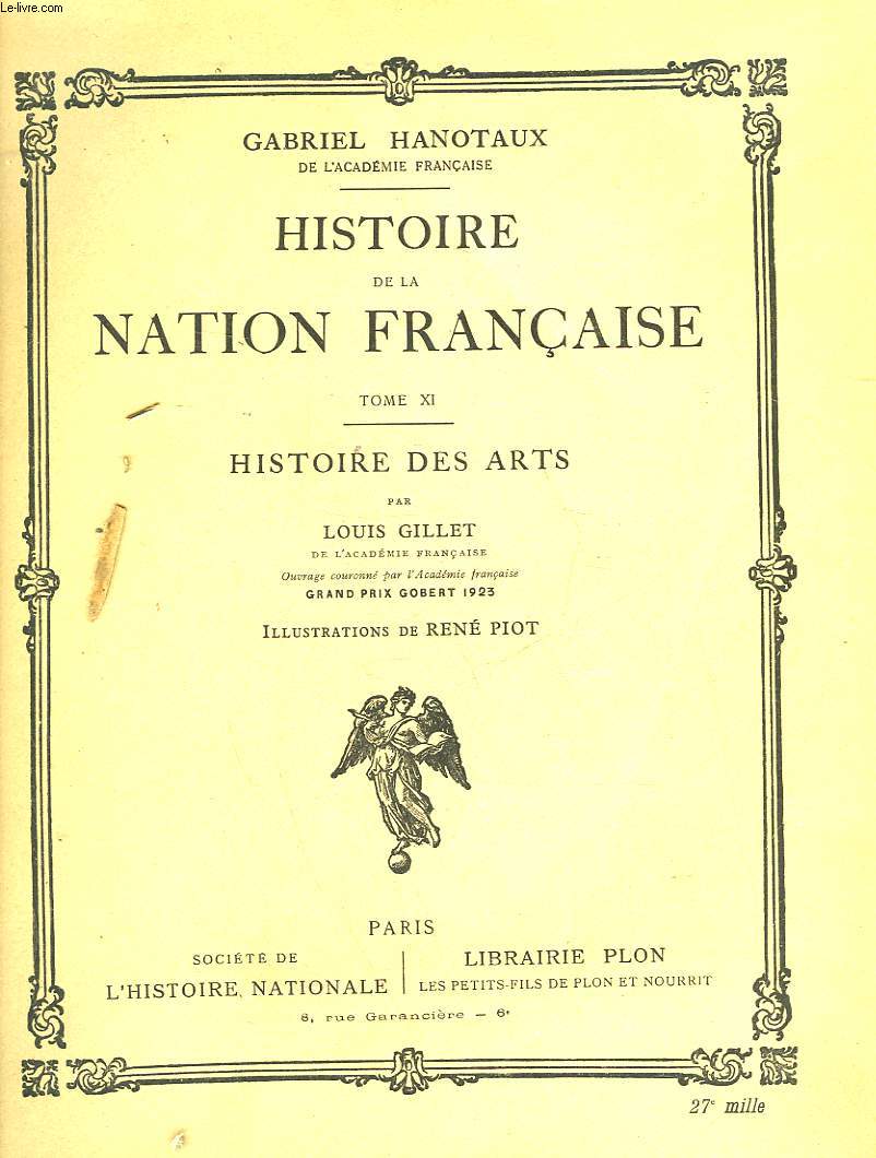 HISTOIRE DE LA NATION FRANCAISE - TOME 11 - HISTOIRE DES ARTS