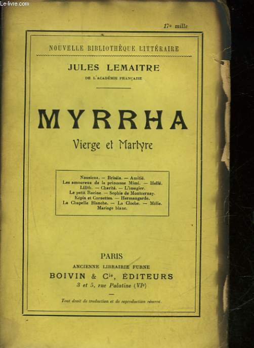 MYRRHA - VIERGE ET MARTYRE