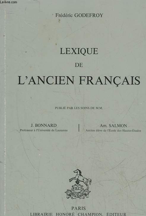 LEXIQUE DE L'ANCIEN FRANCAIS
