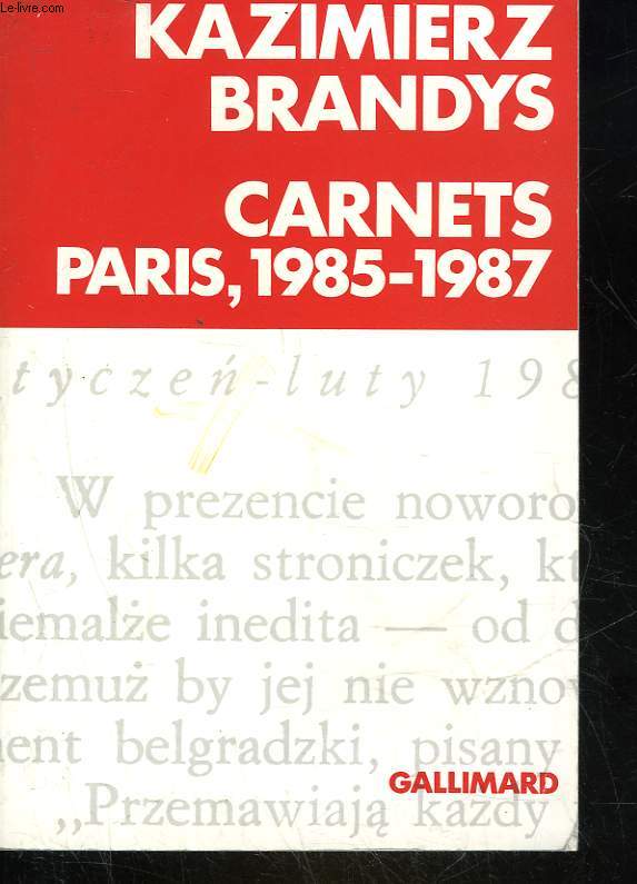 CARNET PARIS 1985 - 1987