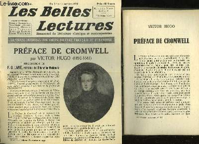 PREFACE DE CROMWELL - LES BELLES LECTURES - 5 ANNEES - N166