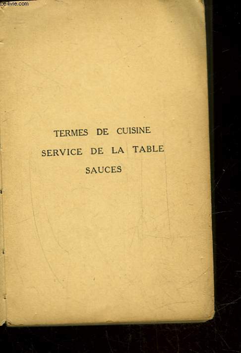 TERMES DE CUISINE SERVICE DE LA TABLE SAUCE