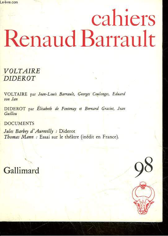 CAHIERS RENAUD BARRAULT - 98 - VOTLAIRE DIDEROT