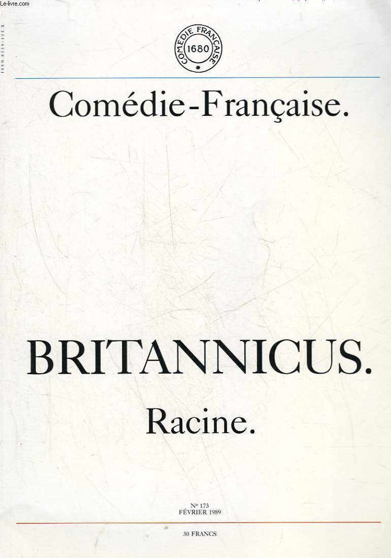 COMEDIE-FRANCAISE - N 173 - BRITANNICUS - RACINE
