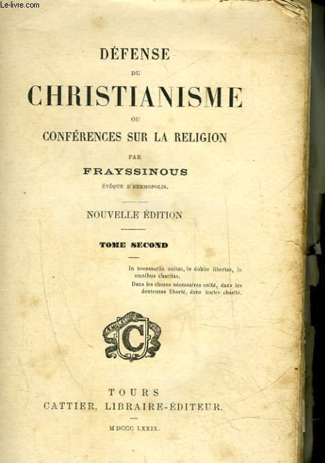DEFENSE DU CHRISTIANISME OU CONFERENCES SUR LA RELIGION - TOME 2