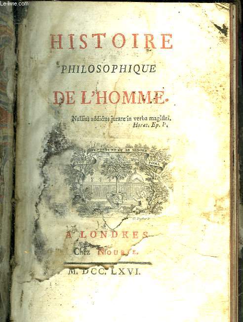 HISTOIRE PHILOSOPHIQUE DE L'HOMME