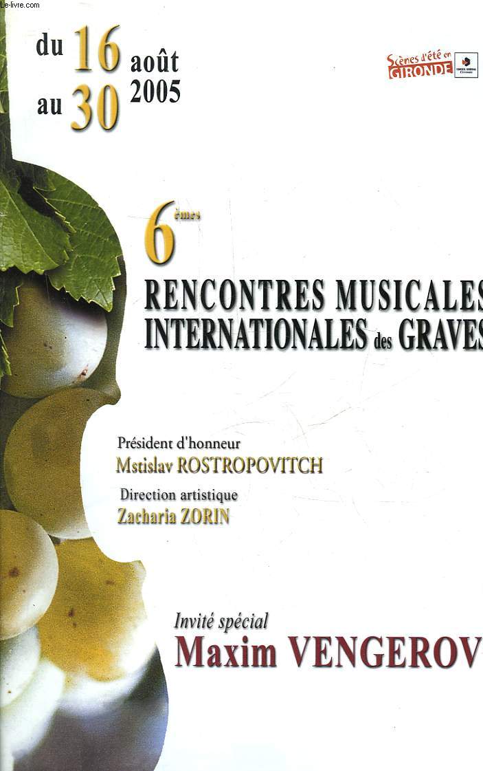 6 RENCONTRES MUSICALES INTERNATIONALES DES GRAVES