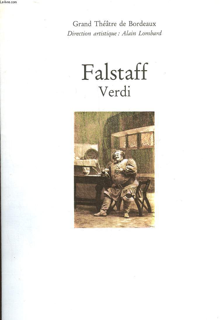 1 PROGRAMME : FALSTAFF VERDI - OPERA EN 3 ACTES