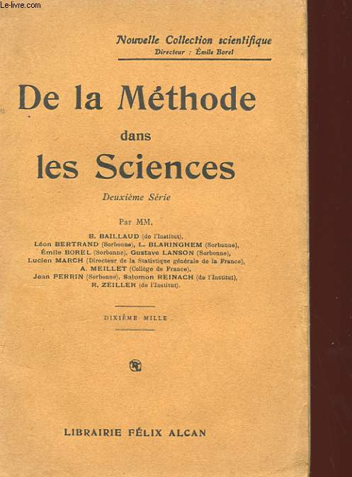 DE LA METHODE DANS LES SCIENCES - 2 SERIE