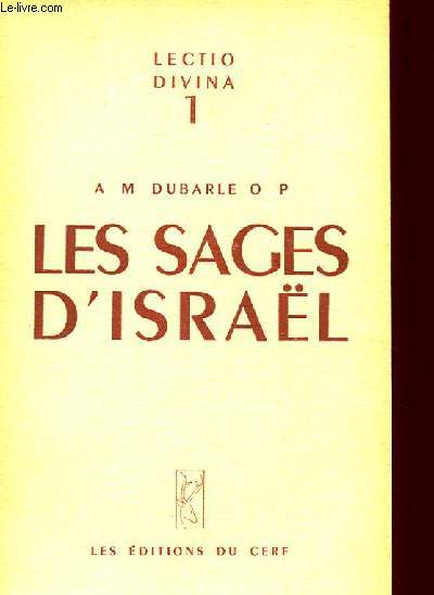 LECTIO DIVINA 1 - LES SAGES D'ISRAL