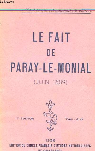 LE FAIT DE PARAY-LE-MONIAL (JUIN 1689)