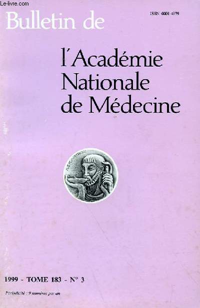 BULLETIN DE L'ACADEMIE NATIONALE DE MEDECINE TOME183 - N 3