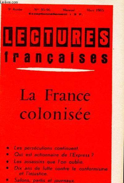 LECTURES FRANCAISES N 95-96 - LA FRANCE COLONISEE