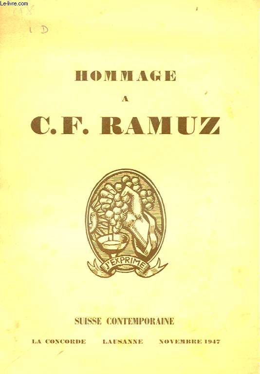 HOMMAGE A C.F. RAMUZ - SUISSE CONTEMPORAINE