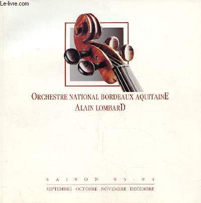 ORCHESTRE NATIONAL BORDEAUX AQUITAINE - OCTOBRE, NOVEMBRE, DECEMBRE