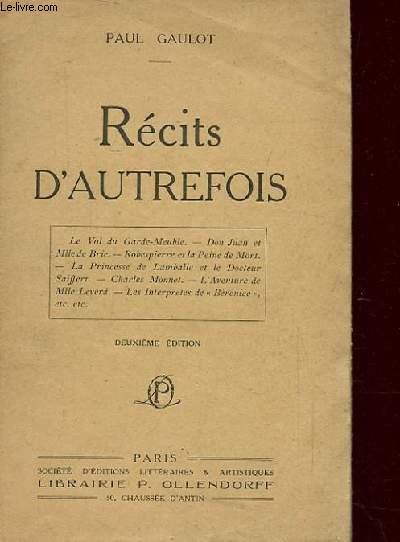RECITS D'AUTREFOIS