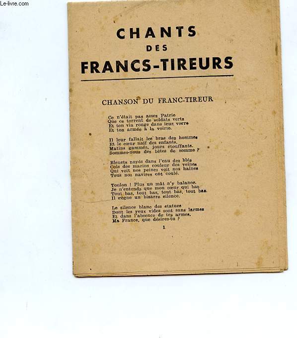 CHANTS DES FRANCS-TIREURS