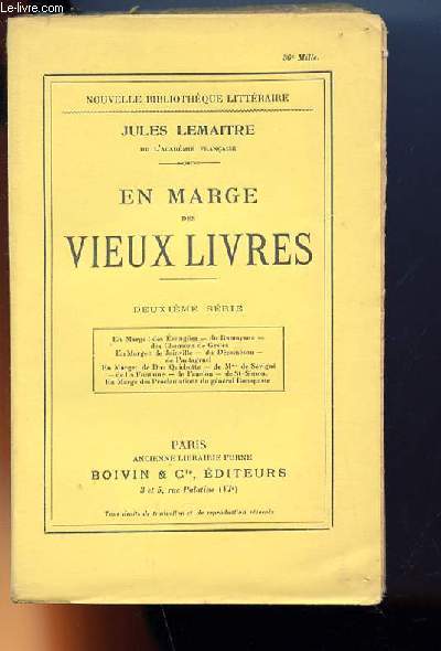 EN MARGE DES VIEUX LIVRES, 2me srie : En Marge : des Evangiles - du Ramayana - des Chansons de Gestes ...
