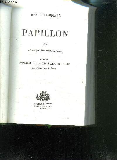 PAPILLON- suivi de Papillon ou la littrature orale