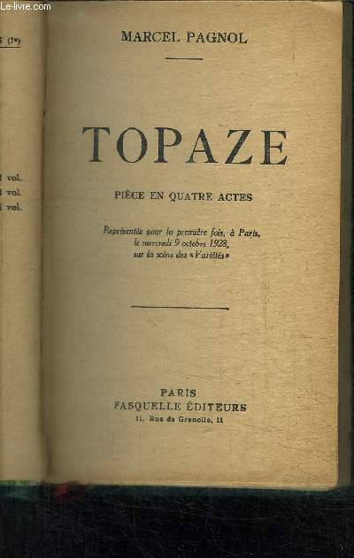 TOPAZE- PIECE EN 4 ACTES