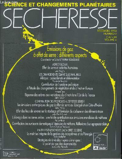 SECHERESSE N4 VOLUME 4 - Effet de serre et activits humaines, Afrique : paloclimats et dforestation, ...