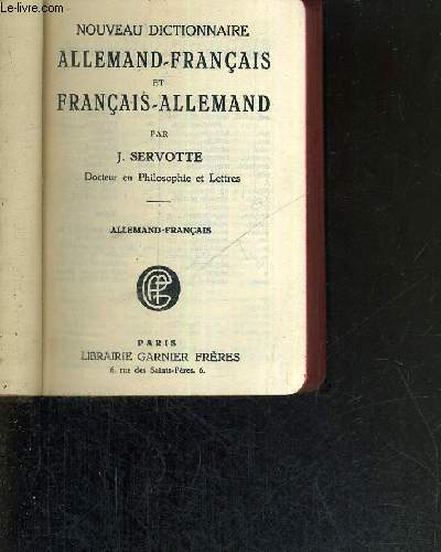 NOUVEAU DICTIONNAIRE ALLEMAND-FRANCAIS ET FRANCAIS-ALLEMAND