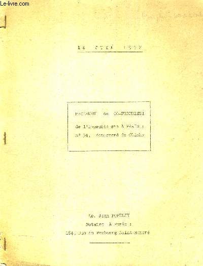 REGLEMENT DE CO-PROPRIETE DE L'IMMEUBLE SIS A PARIS : N34, BD DE CLICHY - 14 JUIN 1952