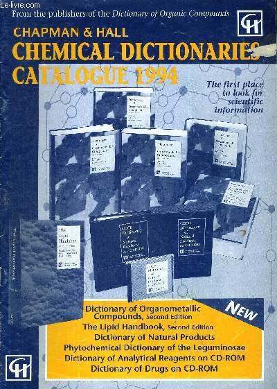 1 PLAQUETTE PUBLICITAIRE DE L'OUVRAGE : CHAPMAN & HALL - CHEMICAL DICTIONARIES