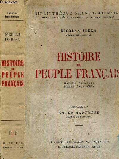 HISTOIRE DU PEUPLE FRANCAIS - BIBLIOTHEQUE FRANCO-ROUMAINE