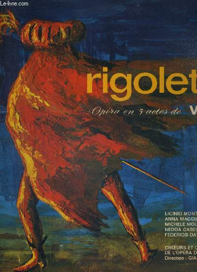 1 ALBUM DE 2 DISQUES AUDIO 33 TOURS - RIGOLETTO - Opera en 3 actes de Verdi - livret de Francesco Maria Piave
