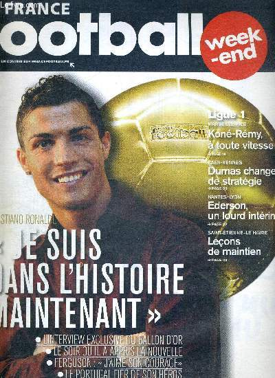 FRANCE FOOTBALL - N3269 bis - vendredi 5 dcembre 2008 / Ronaldo : 