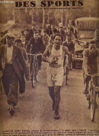 LE MIROIR DES SPORTS - N 949 - 22 juin 1937 / l'alsacien Ernest Romens, vainqueur du 12e Paris-Strasbourg  la marche / le vtran James J. Braddock rsistera-t-il  l'assaut du jeune et ambitieux champion Jo Louis? ...