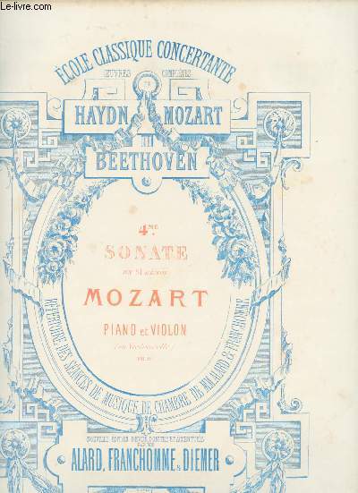 4me sonate en SI Bmol - Mozart : Piano et violon (ou violoncelle)