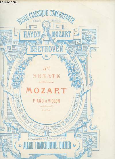 5me sonate en Sol mineur - Mozart : Piano et violon (ou violoncelle)