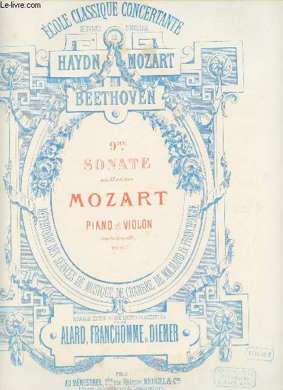 9me sonate en Si bmol - Mozart : Piano et violon (ou violoncelle)