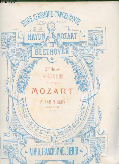 2me thme vari en sol mineur - Mozart : Piano et violon (ou violoncelle)