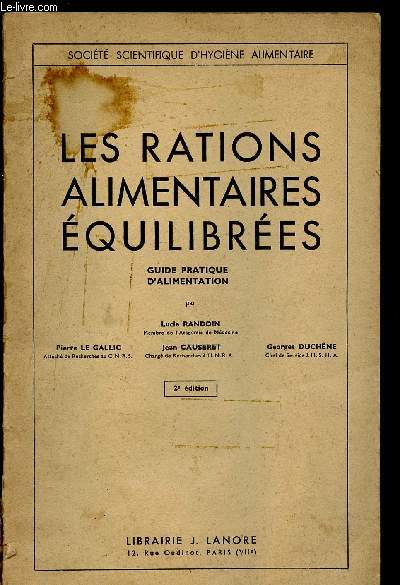 Les rations alimentaires quilibrs