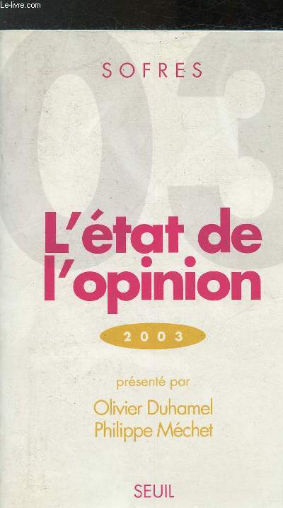SOFRES - L'tat des opinions - 2003