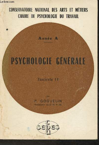 Psychologie gnrale Fascicule II Anne A