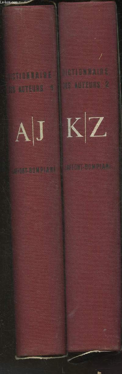 Dictionnaire biographique des auteurs, 2 volumes : A/J et K/Z