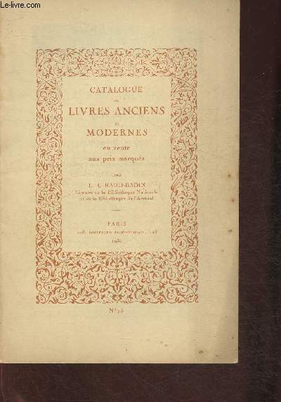 Catalogue de livres anciens et modernes chez L. Giraud-Badin- n23