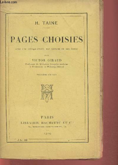 Pages choisies avec une introduction, des notices et des notes par Victor Giraud